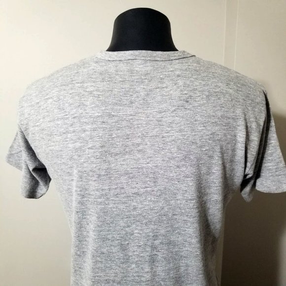 Vintage Champion Ohio State Tee Shirt L 70s Gray 65 35 Rayon Blend Blue Bar Tee - Picture 9 of 11